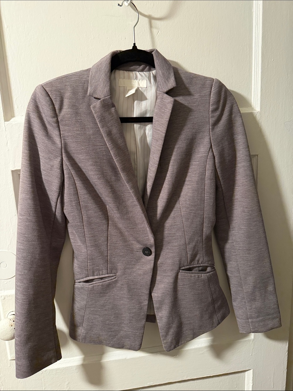 H&M Lavender Gray Single-Button Tailored Blazer